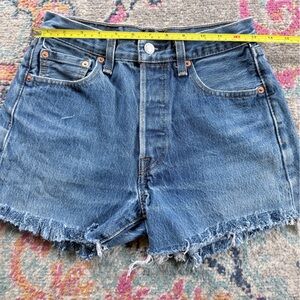 Levi's Blue Frayed Hem Jean Shorts men’s vintage 501s
